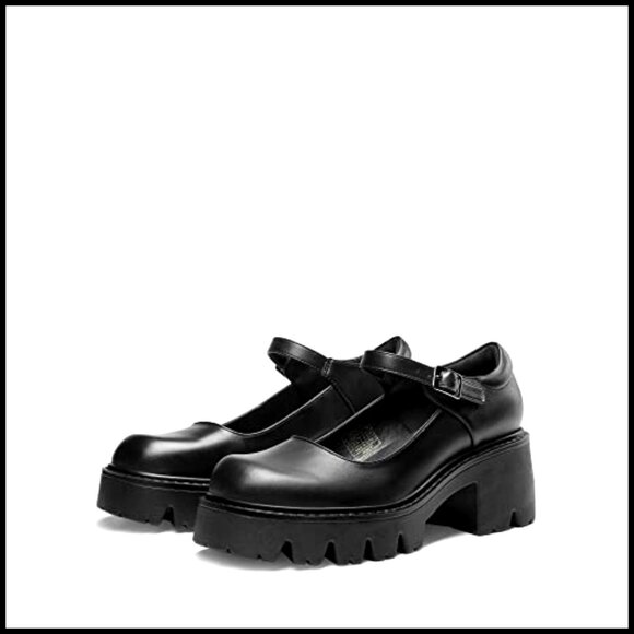 Chunky Platform Mary Jane Pumps Retro Y2K Style Ankle Strap Dress Shoes - Picture 6 of 7